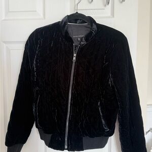 Banana Republic Black Velvet Bomber Jacket